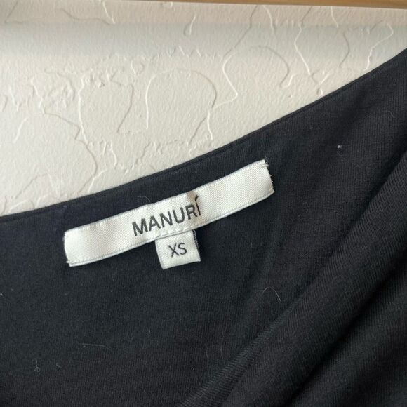 Revolve Manuri Top Black Sandy Asymmetric Cut Out Flare Sleeve Long Blouse Sz XS - Picture 6 of 10